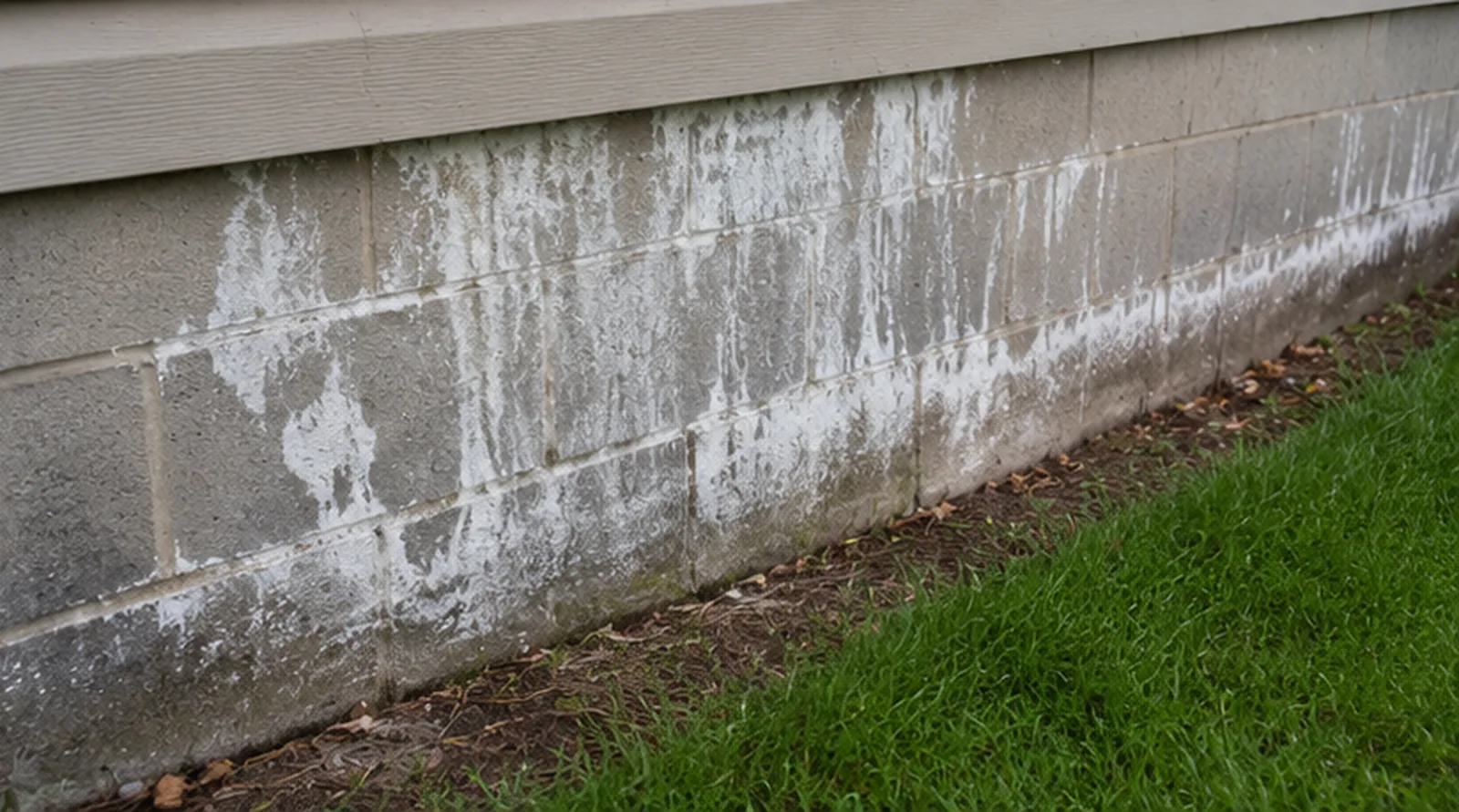 Efflorescence on Foundation Walls during a Bloomington MN home inspection